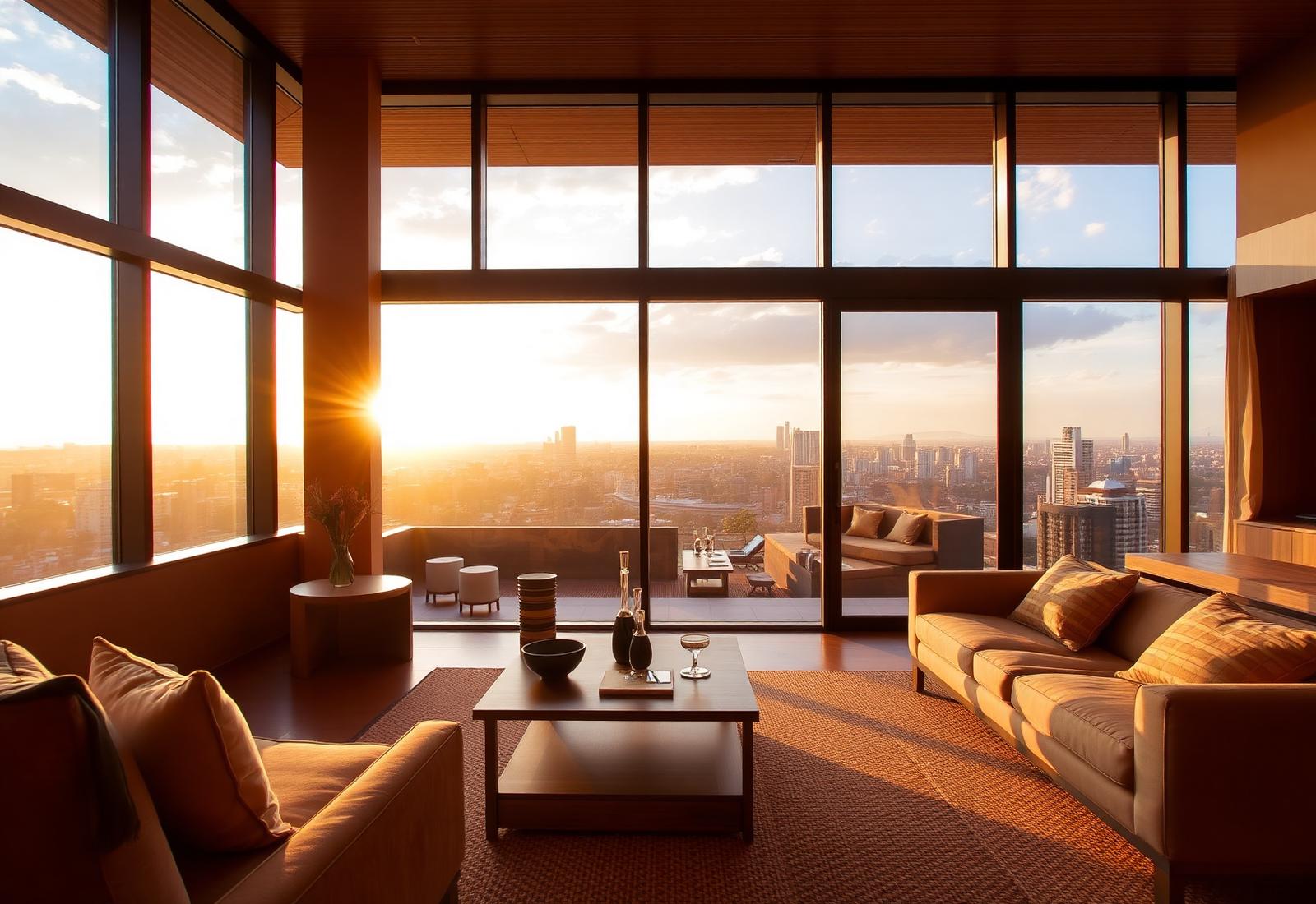 Sunlit apartment interior